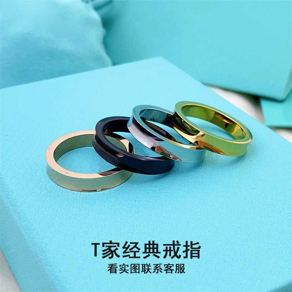 

high version tiffay couple's three diamond wide and narrow edition ring with male female vegetarian rings fashion small group student p, Silver