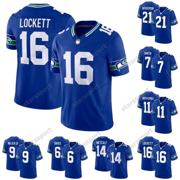 

14 d.k. metcalf 2023 royal throwback football jerseys jamal adams quandre diggs uchenna nwosu tyler lockett 80 steve largent kenneth walker, Black;red