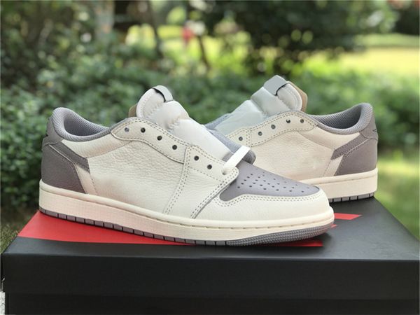 

2023 release 1 low og atmosphere grey athletic shoes sail black toe wmns unc chicago white powder blue gym red outdoor sneakers size 36-47, White;red