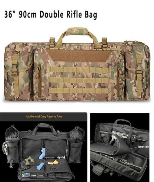

tactical 36 inch 90cm double rifle bag molle gun case backpack for m4 ak47 carbine airsoft portable bag accessories for hunting q09091491