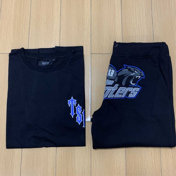 

2023 cotton clothes summer men trapstar london shooters short set women cotton embroidered t-shirts bottom tracksuit clothing design of moti, White;black