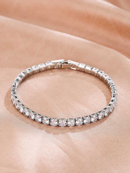 

women's fashion accessories cubic zirconia decor bracelet, Golden;silver