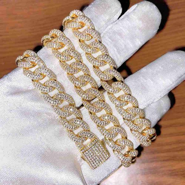 

custom cuban necklace 10mm good quality silver flawless moissanite hip hop style for mens