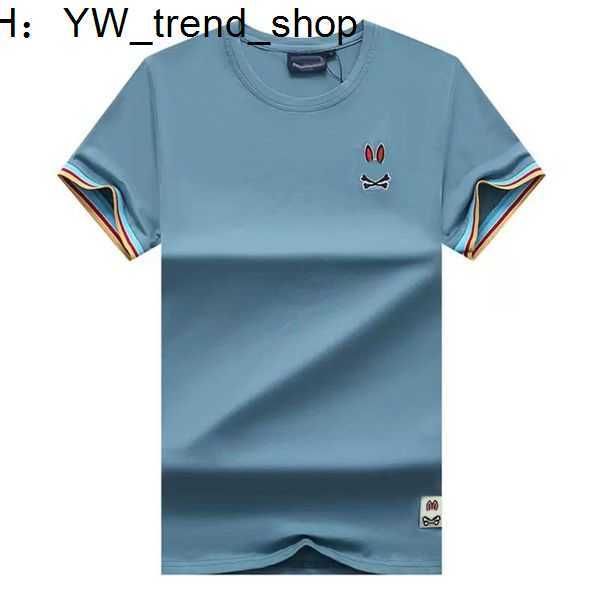 

23ss designer mens t-shirts casual t shirt polos summer slim psycho bunny print round neck tee short sleeve fit breathable crew accessory si, White;black