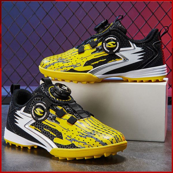 

athletic outdoor quick lace kid soccer shoes size 32-41indoor cleats training low cut ankle sport ultralight football sport sneakers 230721, Black