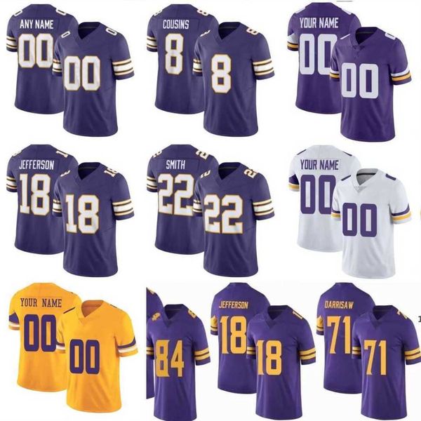 

3 addison justin jefferson tj hockenson football jersey kirk cousins harrison smith adrian peterson randy moss cj ham mekhi blackmon jay war, Black;red