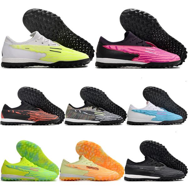 

send with bag quality soccer football boots phantom gx pro tf turf low version knit cleats for mens soft leather comfortable lithe trainers, Black