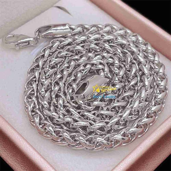 

5mm real gold plating 925 sterling silver necklace hip hop jewelry basket chain franco chain initial necklace