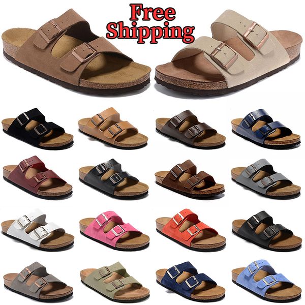 

boston clogs arizona gizeh slippers slides shoes men women designer sandals summer leather black white outdoor indoor buckle strap flats cor