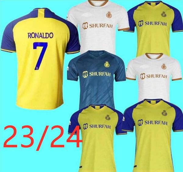 

al nassr fc soccer jerseys ronaldo 2022 2023 home yellow away 22 23 cr7 gonzalo martinez talisca ghislain konan vincent aboubakar men footba, Black;yellow