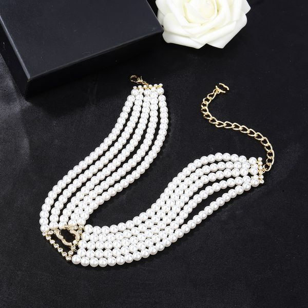 

2023 latest women pendant necklaces ccity metal brass gold multilayer choker women jewelry designer luxury accessories 31, Silver