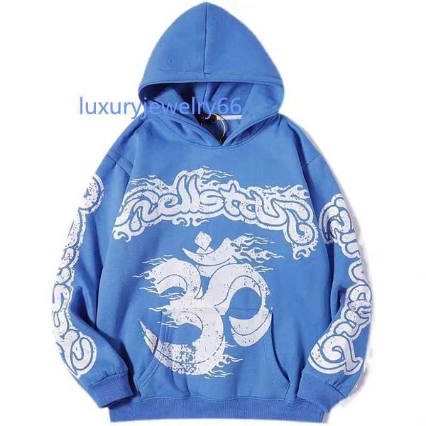 

men's hoodie hoodie hellstar high street wool y2k hoodie graphic harajuku monster oversized loss warm jumper sweatshirt loose hip hop h, Black