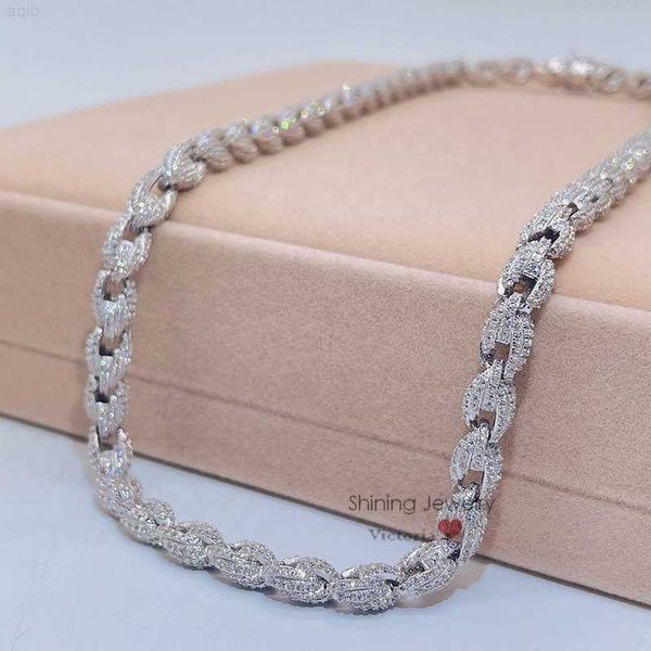 

925 sterling silver 8mm vvs d color iced out hip hop jewelry moissanite rope chain