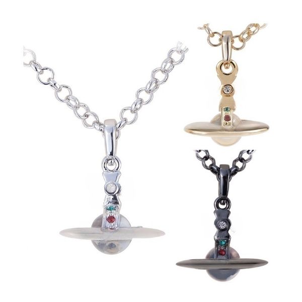 

classic pendant necklace designer brand saturn 10mm transparent bead three-dimensional necklace punk choker for woman lady love gift, Silver