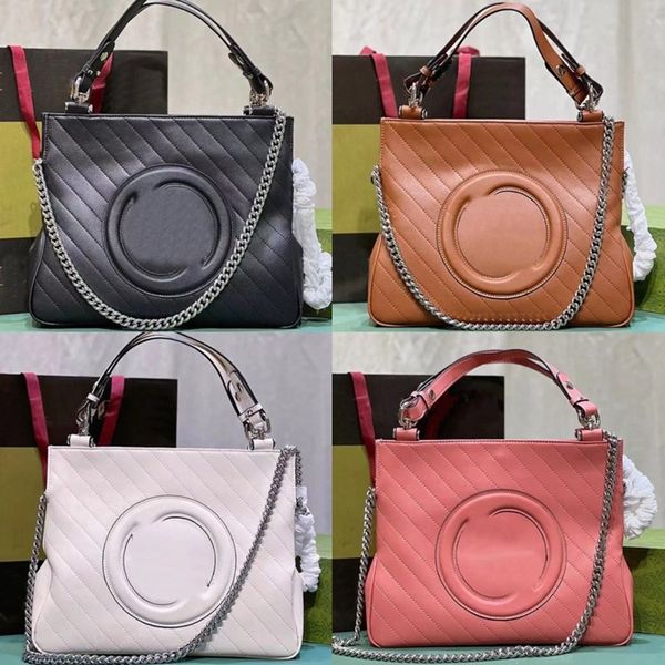 

real cowhide blondie bag women one shoulder crossbody bag designer handbag circular interlocking type tote shoulder bag satchel leather bag