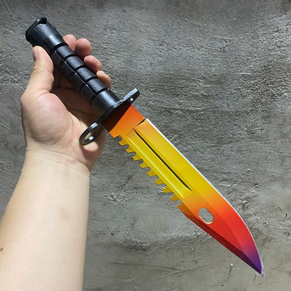 

m9 bay csgo knife counter strike hunting camping knifes survival tactical knife fixed blade outdoor bushcraft combat knives edc kitchen fish