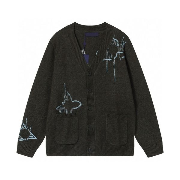 

men's plus tees & polos letter knitted sweater in autumn / winter 2023 knitting machine e custom detail crew neck cotton 11s, Black;brown