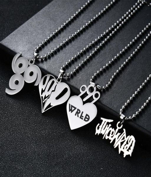 

juice wrld pendant beads stainless steel for women man fans collares mujer gargantilha collier femme9808390, Silver