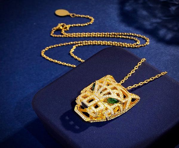 

new style designer leopard full stones pendant necklace gold chain necklaces for men and women party wedding lovers gift jewelry2813188, Silver