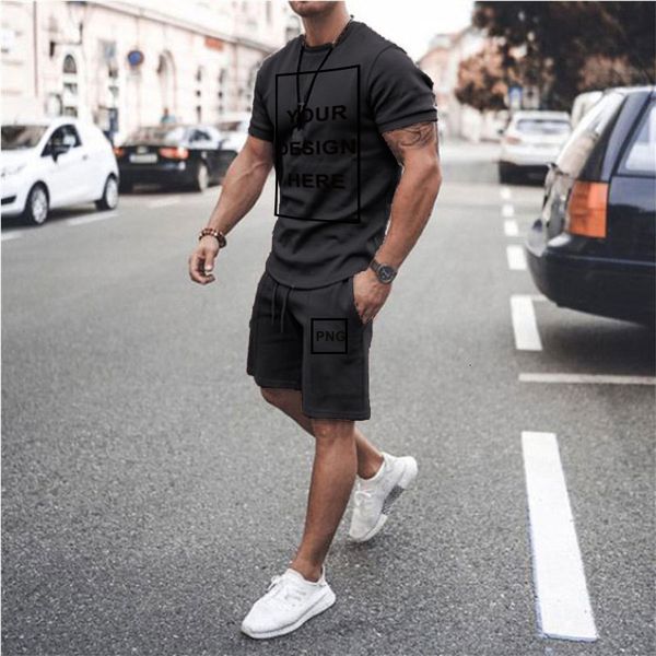 

men's tracksuits keeppeace originl shorts sets summer fashion cotton tshirt costom style tee creativity printed design 230721, Gray