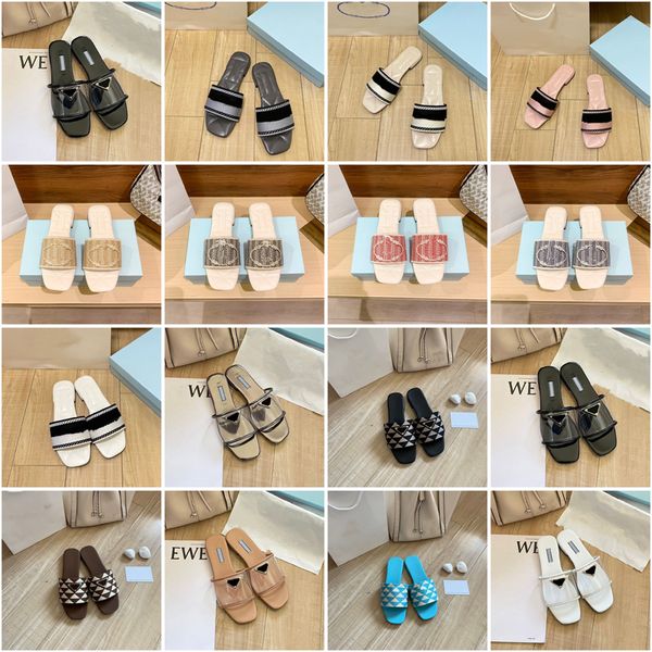 

designer slippers sandals fashion summer luxury brand women flip flops orange genuine triangle leather outdoor loafers slide ladies beach sa, Black