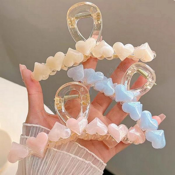 

women love hair claw simple solid geometric hair clips elegant oversized retro french classic style hair accessories, Slivery;white