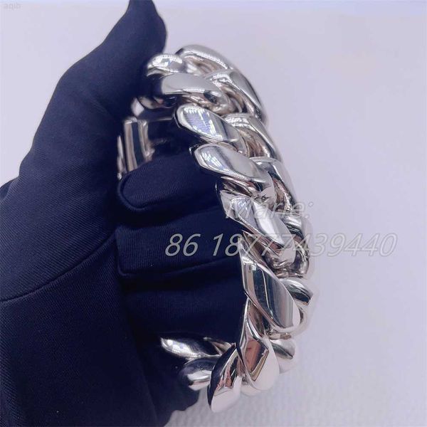 

hip hop jewelry fashion style luxury and heavy bracelet hand make cuban bracelet miami cuban link chain 999 silver
