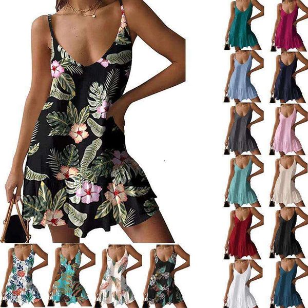

brand summer girl style fresh sweet womens woven suspender v neck dress, Black;gray
