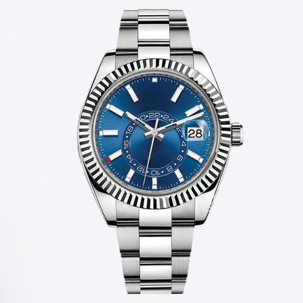 

mens sky watches dweller navy automatic machine 8215 movement sapphire calendar 41mm watch stainless montre de luxe watch dhgate blue dial w, Slivery;brown