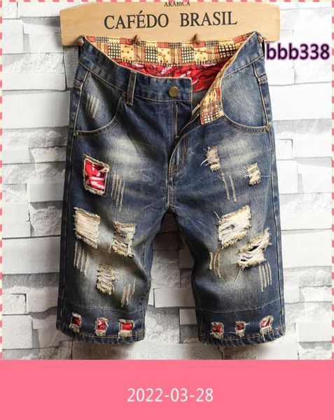 

new fashion summer denim shorts male jeans men jean shorts bermuda skate board harem mens jogger ankle ripped wave bbb98909408315264, Blue