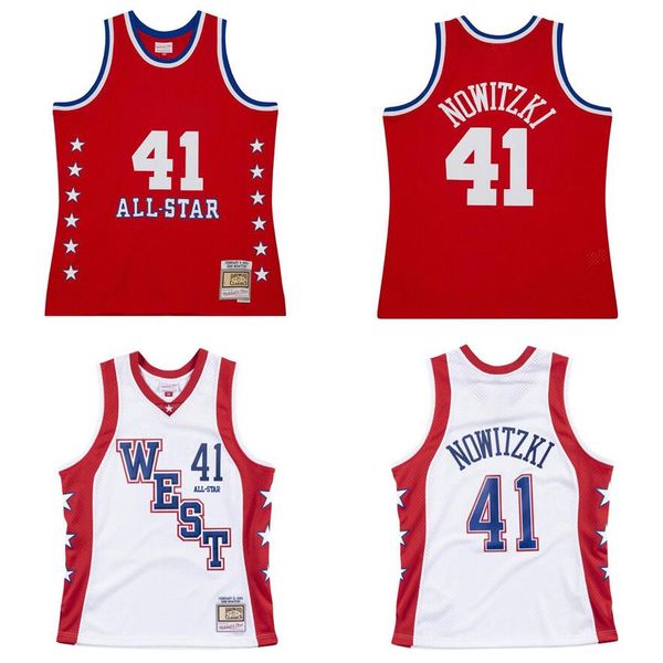 

stitched basketball jersey dirk nowitzki 2003 2004 2009 all-star mitchell and ness men women youth s-6xl jerseys, Black;red