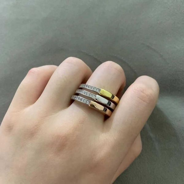 

tiffay s925 full body sterling silver lock head with diamond ring fashion versatile korean edition material for men and women