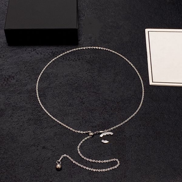 

designer c-letter pendant necklaces trendy chain crysatal choker brand channel necklaces for women wedding ccity party jewelry couple gifts, Silver
