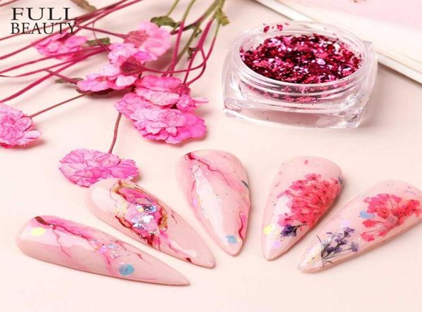 

1pack dried flowers nails glitter dust set natural floral 3d decoration design red blue charms art nail accessories chfdz01128149584, Silver;gold