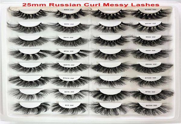 

25mm russian volume eyelashes extension reusable fluffy thick messy full strip lash dramatic 3d fluffy faux mink lashes7542487