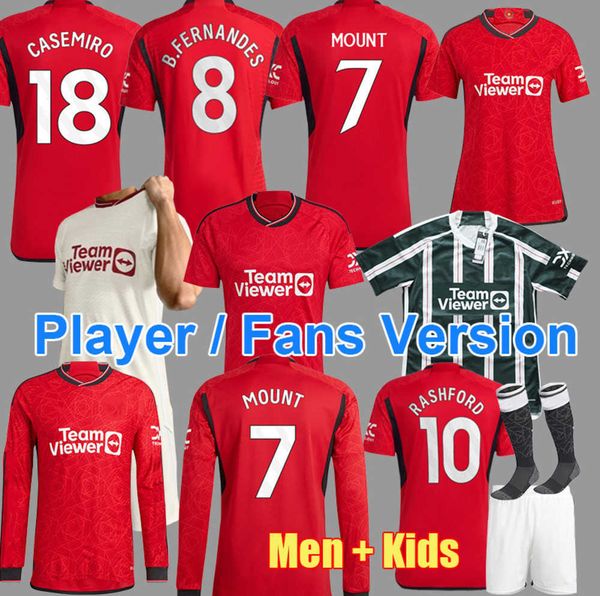 

4xl 23 24 mount manchester rashford casemiro martinez united soccer jerseys garnacho 2023 2024 b. fernandes man utd football shirt kids set, Gray