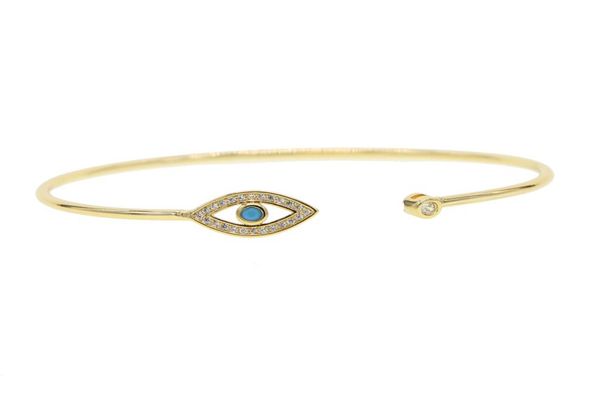 

gold plated lucky turkish evil eye jewelry elegance simple lady party gift matal open bangle bracelet8731794, Golden;silver