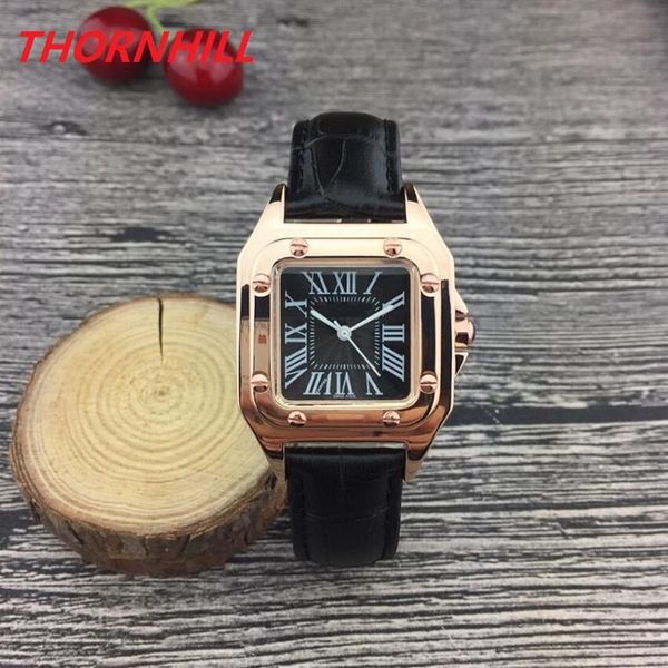 

fashion luxury women square watches 32mm nice designer leather lady watch relojes de lujo para hombre305t, Slivery;brown