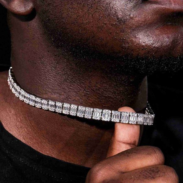

hip hop jewelry diamond moissanite tennis chain 925 sterling silver