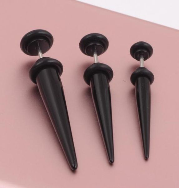 

ear plug tunnel p19 60pcsmix 2 size black acrylic body jewelry fake ear taper flesh plug tunnel1498398, Silver