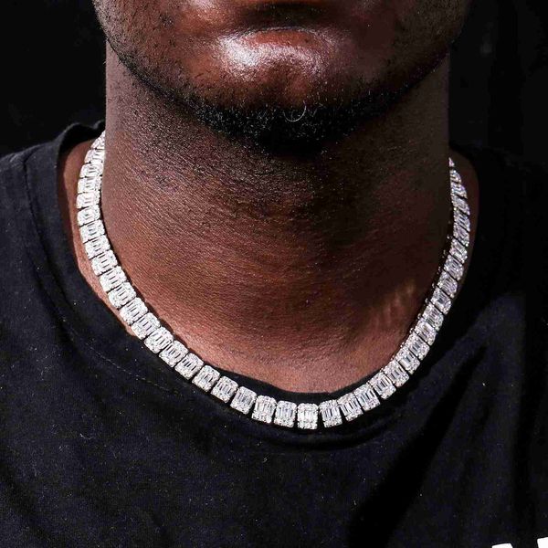 

custom hip hop 925 silver iced out moissanite tennis chain