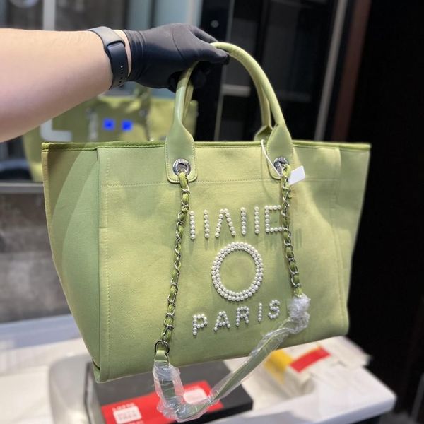 

summer beach tote bag shoulder bags c letter branded bags classic woman canvas bags with button handbags designer luxury shopper bags casual