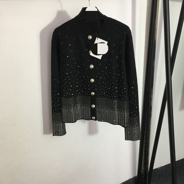 

716 2023 autumn runway summer brand same style sweater long sleeve crew neck beads black beads fashion clothes womens meiyi20234746, White;black