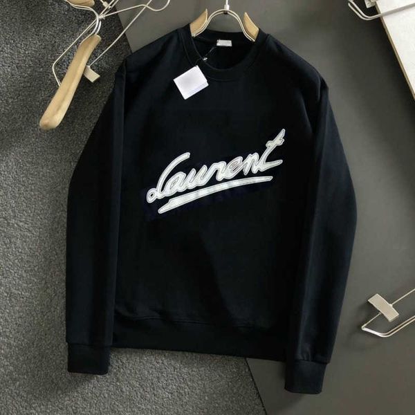

high version mens sweater fashion sweatshirt slp designer long sleeve t shirt round neck hoodie cotton loose pullover coat men women casual, Black