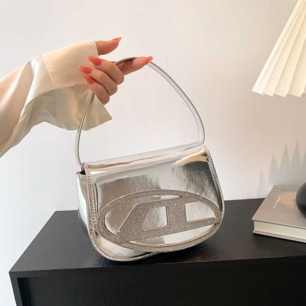 

designer 2023 small design new dingdang women's pearlescent handbag underarm single shoulder denim crossbody bag