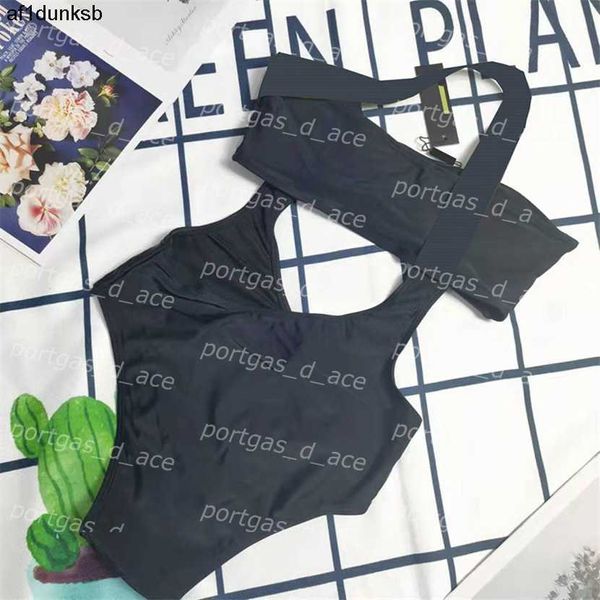 

versage fashion vercace swimwear letters swimsuits printed hollow swimsuit womens spashg charming one piece padded, Black