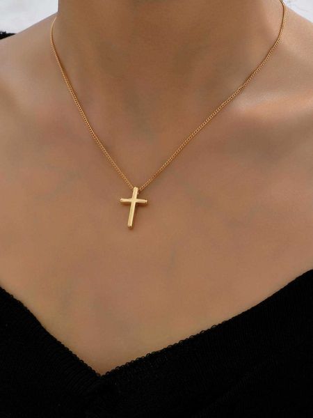 

women's fashion accessories cross charm necklace, Silver
