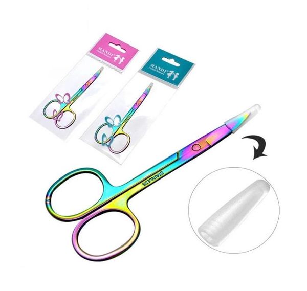 

professional rainbow color stainless steel eyebrow tweezer eyebrow mini scissors clip antistatic face hair remover tool f00988037829