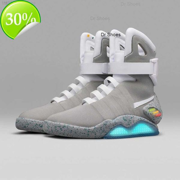

2023 back to the future air mag sneakers marty mcfly's air mags led shoes glow in dark gray mcflys sneakers, Black