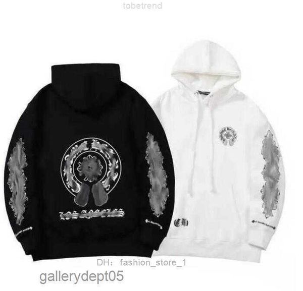

2023 1to1 ch designer mens winter heart hoodie ch long sleeve jacket loose coat hooded hoody men woman hip hop chromees g04j, Black